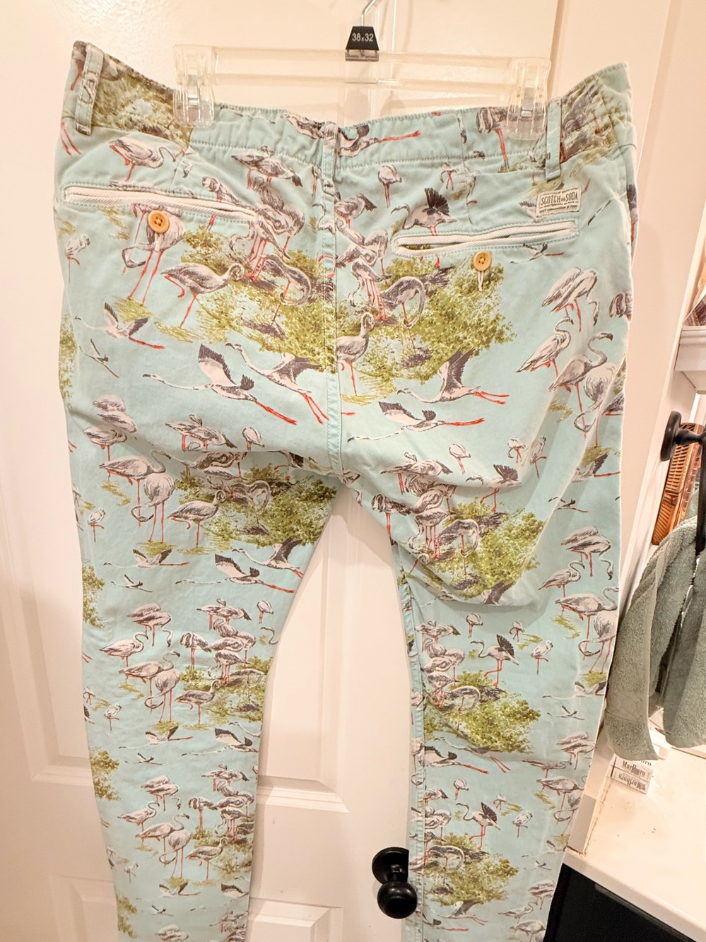 Scotch & Soda Light Blue Flamingo-Print Chinos - Picture 4 of 6